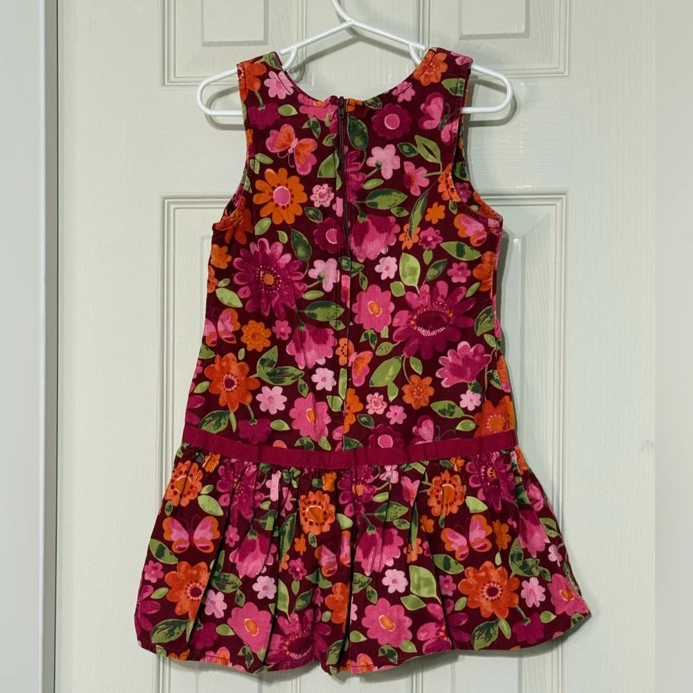 Gymboree Floral Kids Dress Size 4T- Pink and Orange 100% Cotton